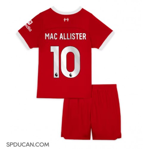 Dječji Nogometni Dres Liverpool Alexis Mac Allister #10 Domaci 2023-24 Kratak Rukav (+ Kratke hlače)